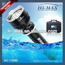 Hi-max hot selling xm-l U2*3 LED led diving flashlight hid diving torch